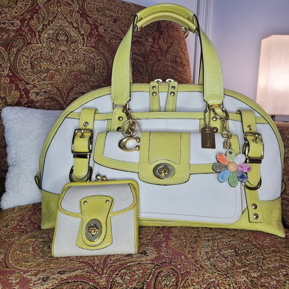 Coach  Hampton Miranda Canvas embossed leather Satchel M0793-11954 - Picture 12 of 16